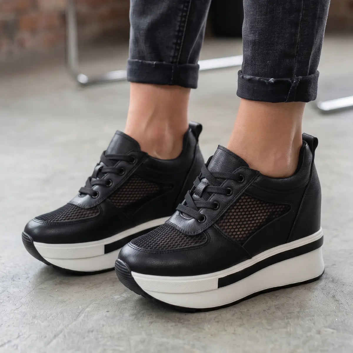 Nova Leather Mesh Sneakers | +3.9" (10cm)