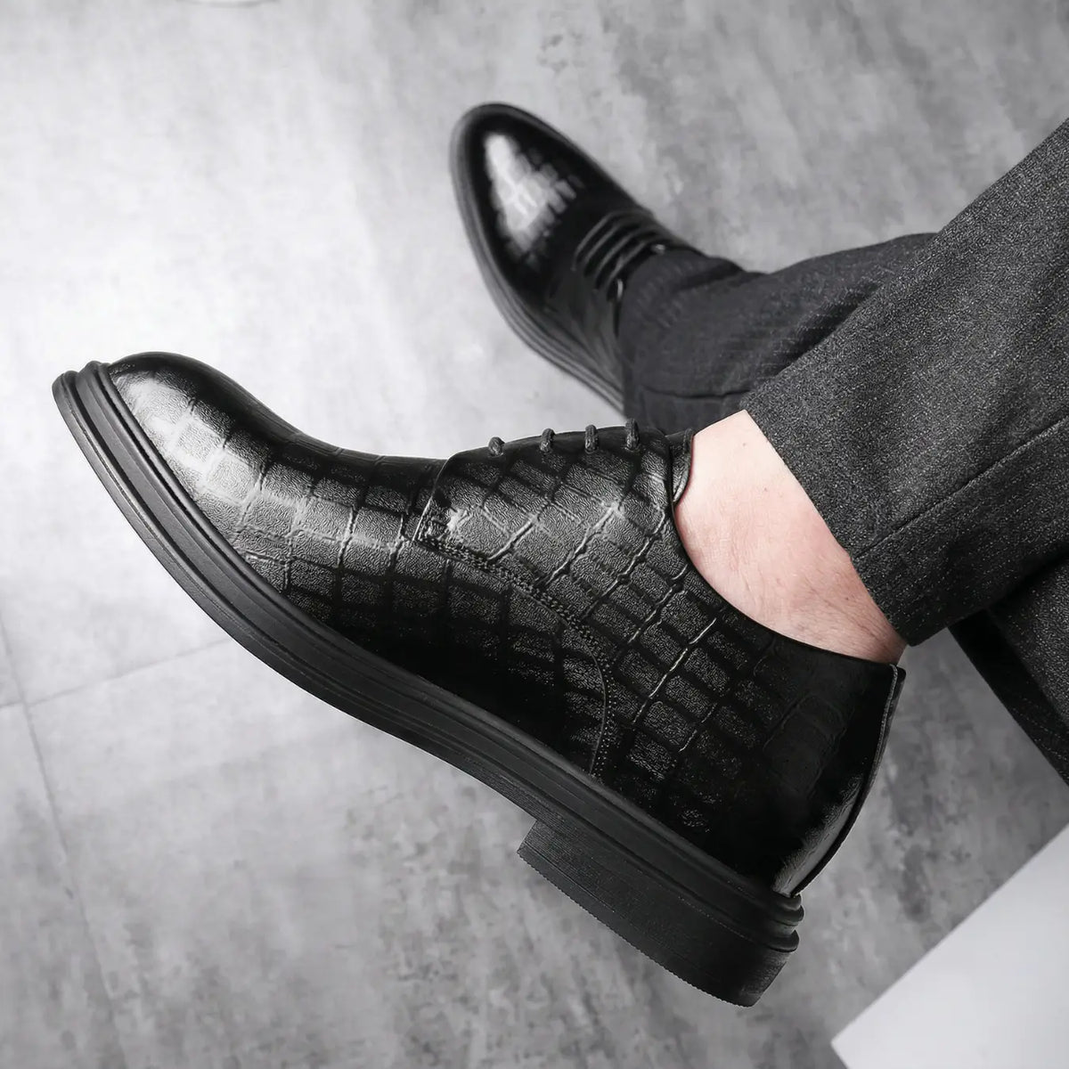 Men’s Leather Oxford Height Increasing Dress Shoes | +3.1" (8cm)