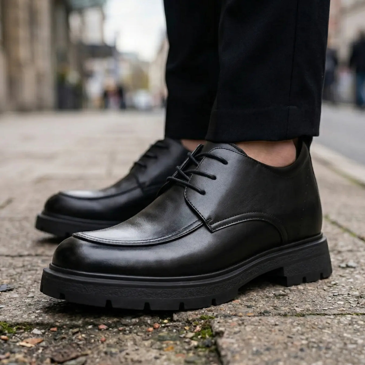 Men’s Leather Formal Lace Up Derby Elevator Shoes | +3.1" (8cm)