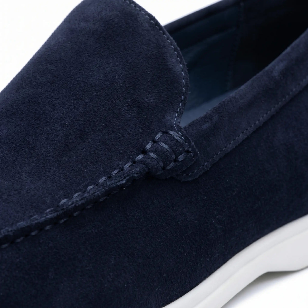 Men's Navy Suede Height Increasing Casual Loafers | +5cm