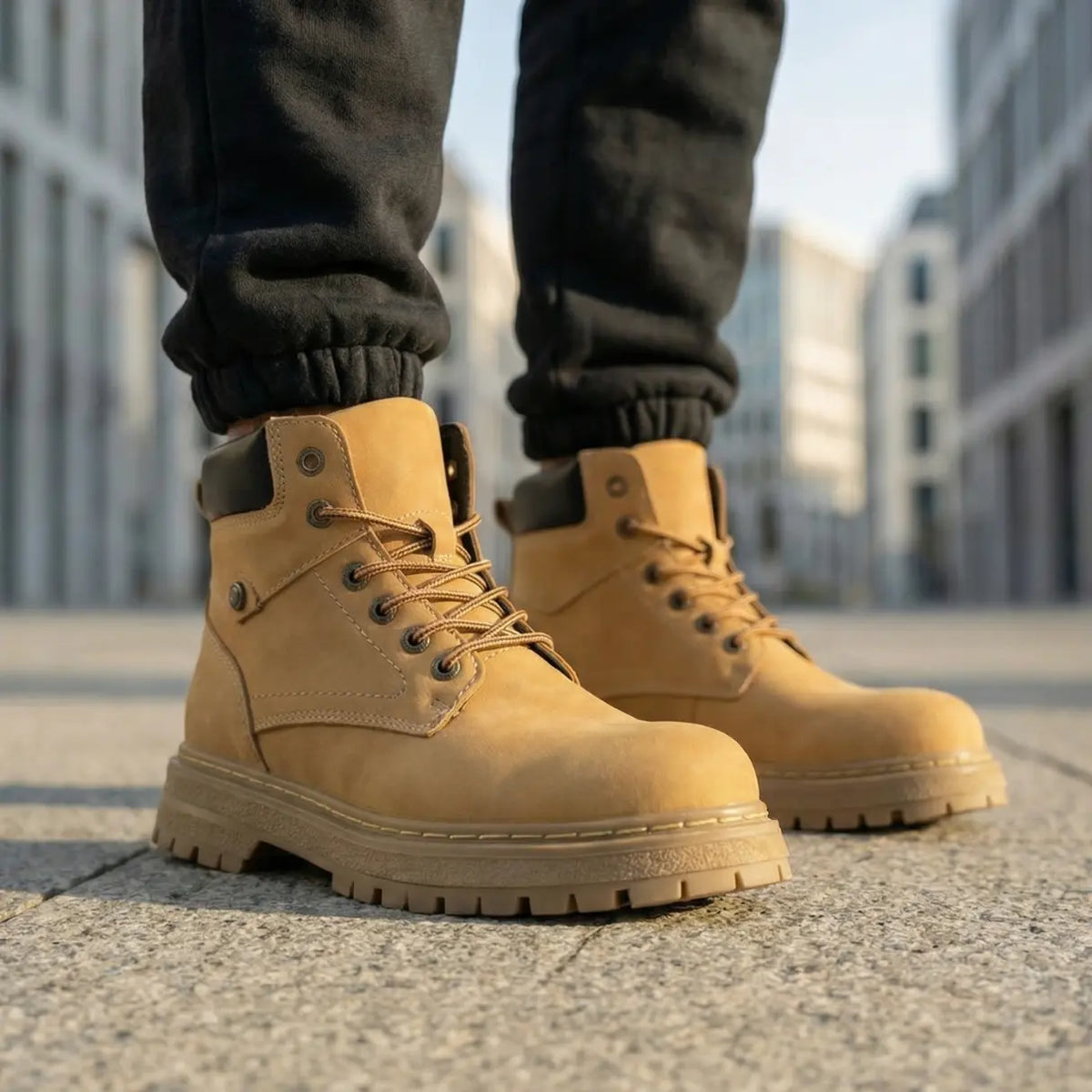 Men’s Leather Casual Combat Ankle Boots Elevator Shoes | +1.6" (4cm)