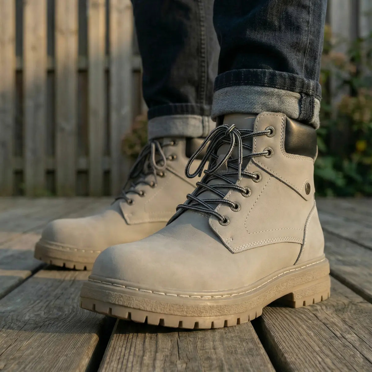 Men’s Leather Casual Combat Ankle Boots Elevator Shoes | +1.6" (4cm)
