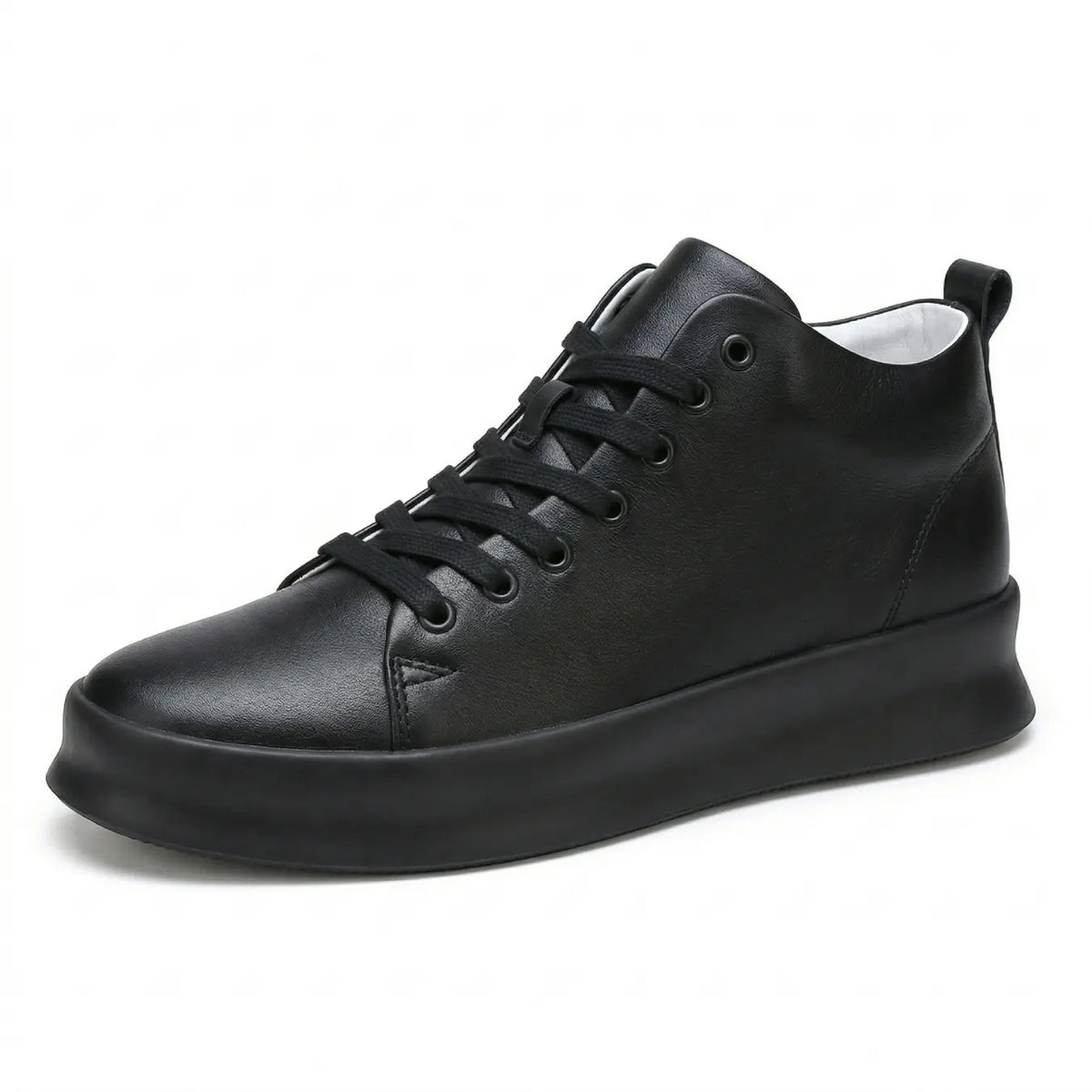 Men’s Leather High Top Casual Sneakers Height Increasing | +3.1" (8cm)
