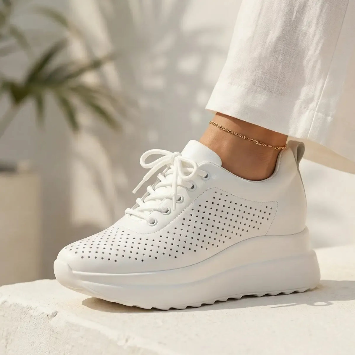 Lumen Leather Platform Sneakers | +3.9" (10cm)