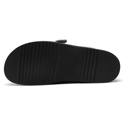 Men's Gray Suede Height Increasing Mule Slippers | +5cm
