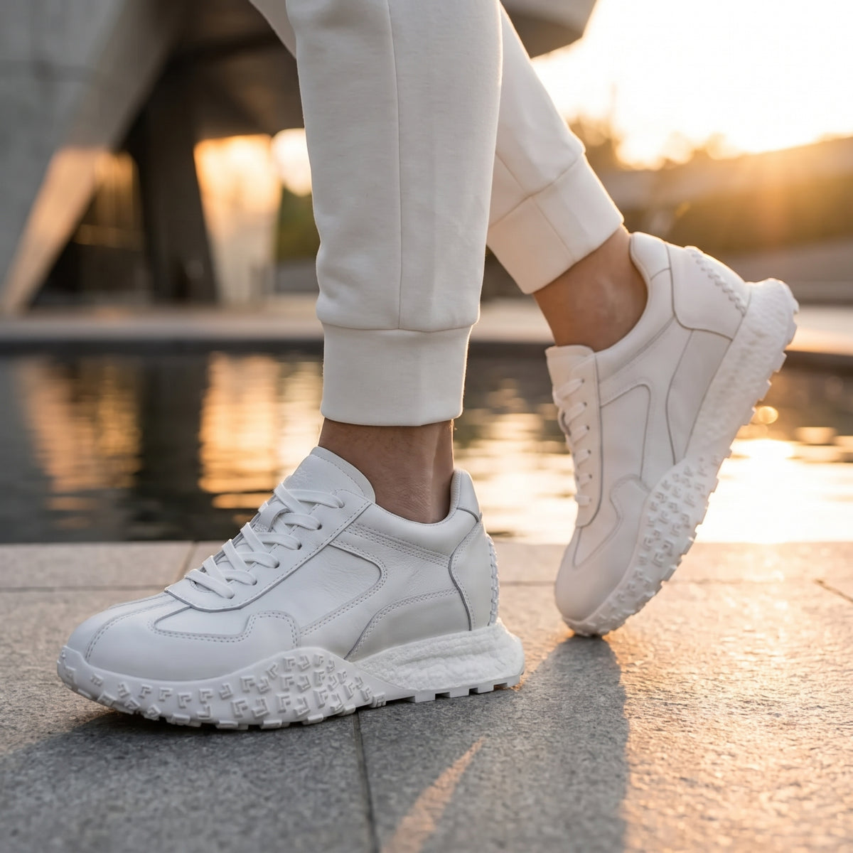 Crystal Suede Running Sneakers | +2.8" (7cm)