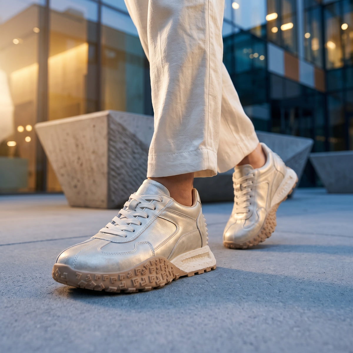 Crystal Suede Running Sneakers | +2.8" (7cm)