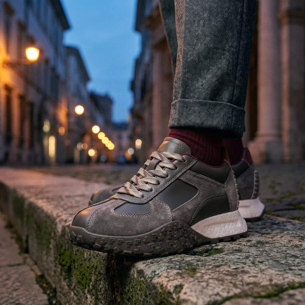 Crystal Suede Running Sneakers | +2.8" (7cm)