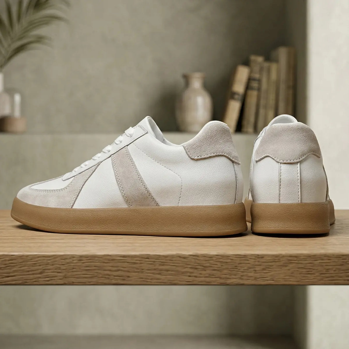 Men’s Suede Leather Casual Low Top Elevator Sneakers | +2.4" (6cm)