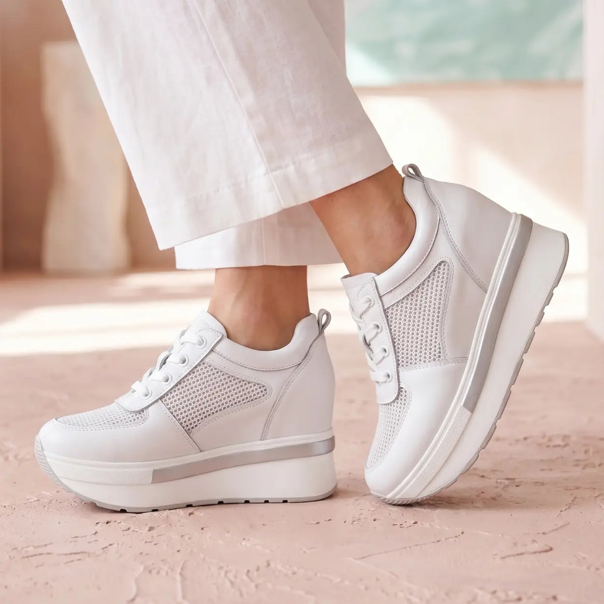 Nova Leather Mesh Sneakers | +3.9" (10cm)