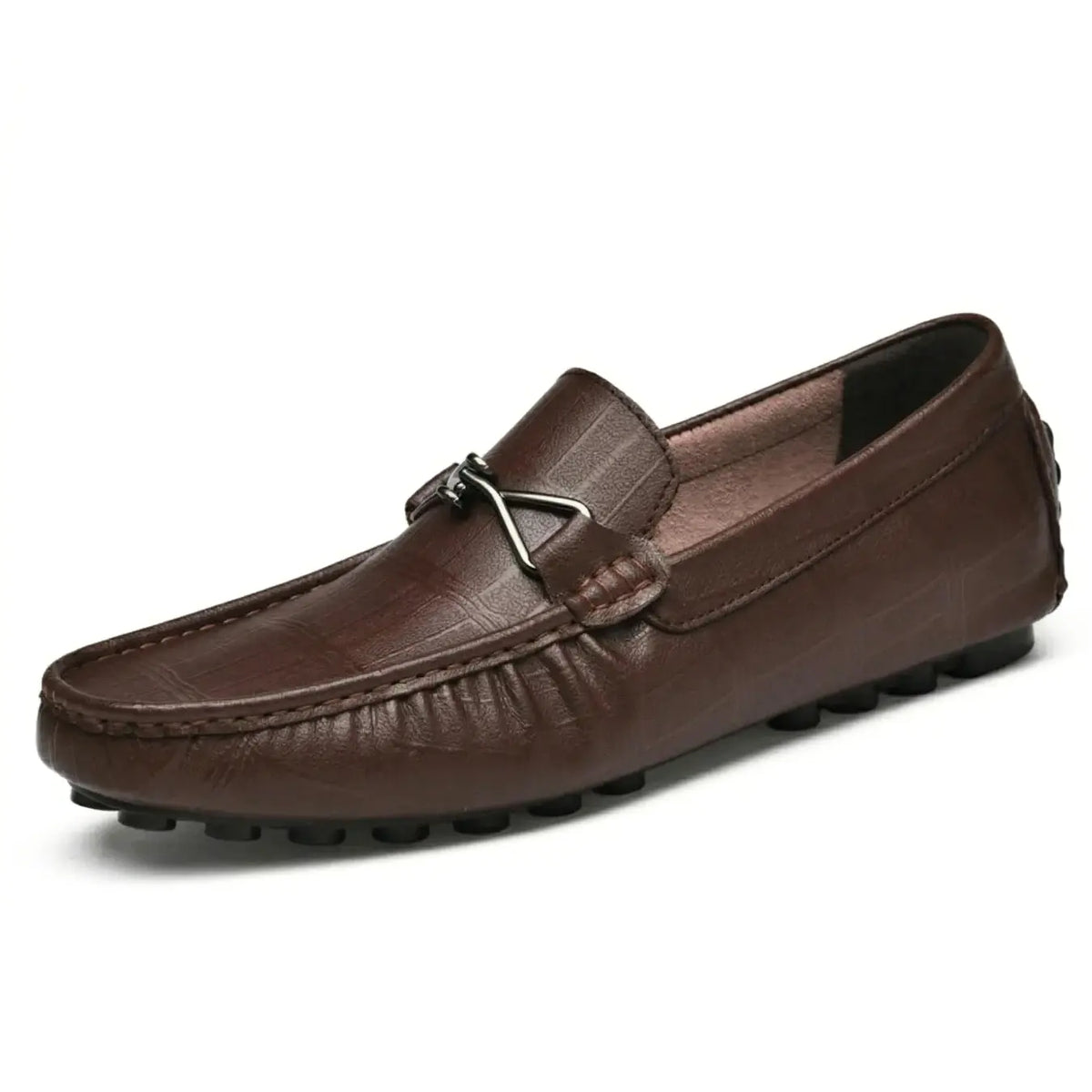 Men’s Leather Buckle Loafers Height Increasing Shoes | +2.4" (6cm)
