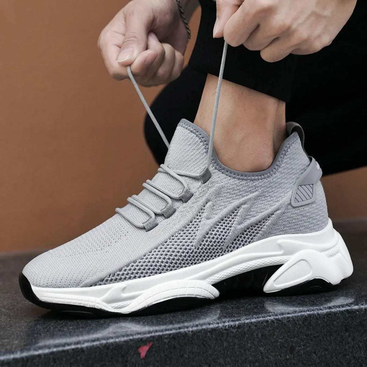 Men’s Mesh Running Elevator Sneakers Height Increasing | +3.1" (8cm)