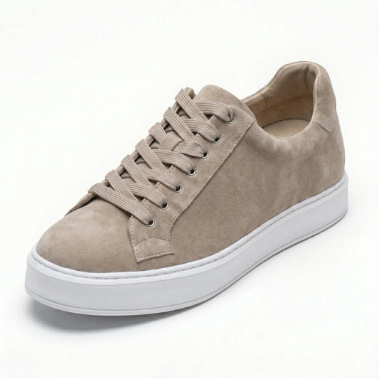 Men's Beige Height Increasing Casual Sneakers | +6cm