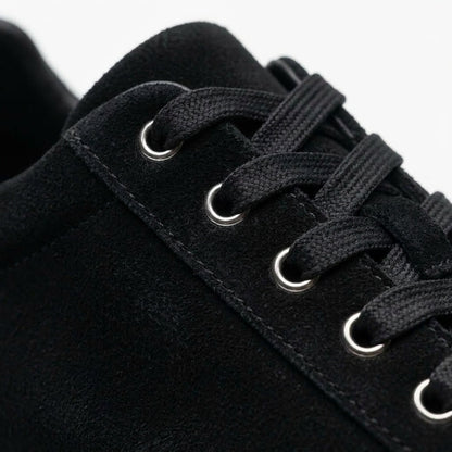 Men's Black Suede Height Increasing Casual Sneakers | +6cm
