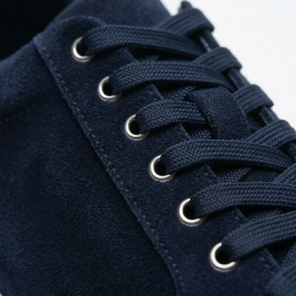 Men's Navy Suede Height Increasing Casual Sneakers | +6cm