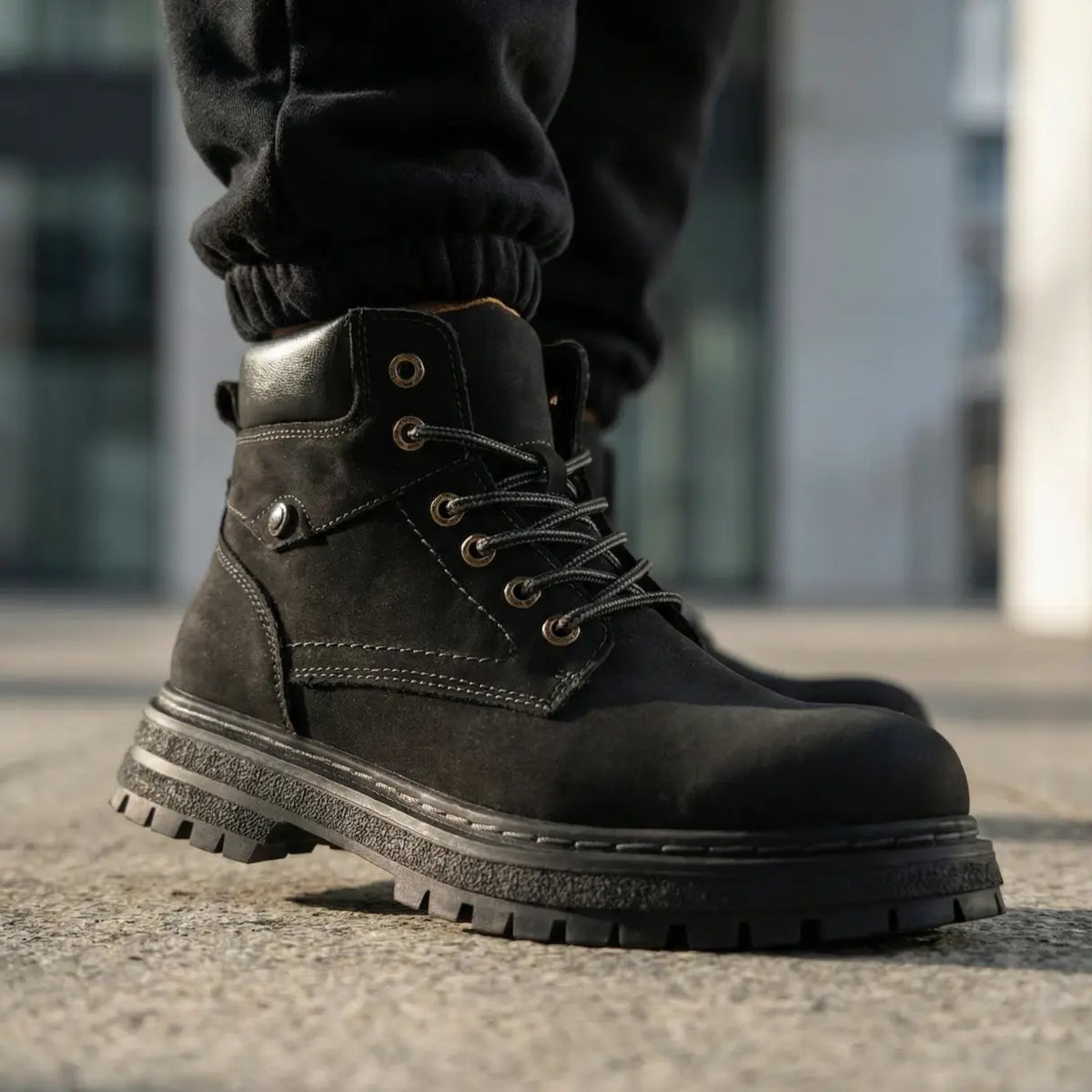 Men’s Leather Casual Combat Ankle Boots Elevator Shoes | +1.6" (4cm)