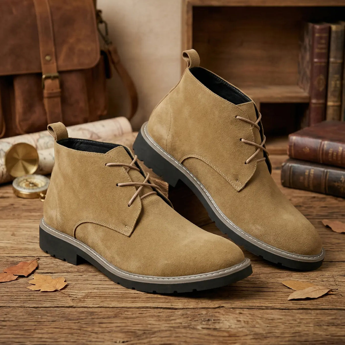 Men’s Suede Casual Chukka Boots Elevator Shoes | +2.4" (6cm)