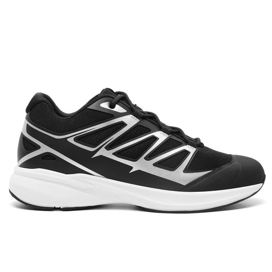 Men's Black Mesh Height Increasing Running Sneakers | +7cm