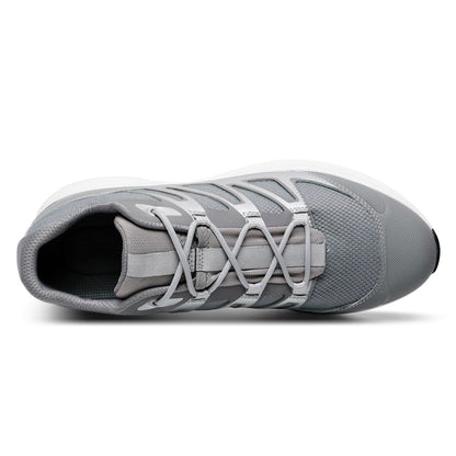 Men's Gray Mesh Running Sneakers Elevator Sports Shoes | +7cm