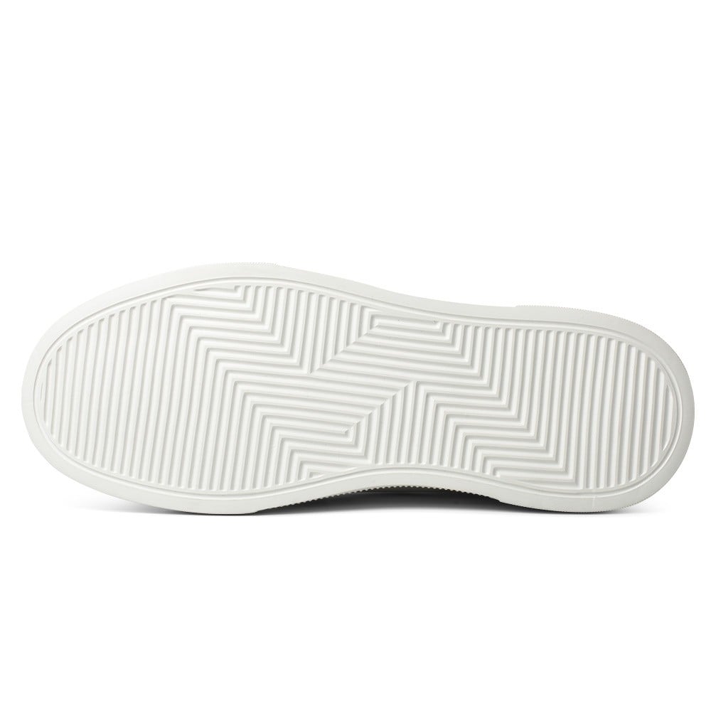 Men's White Leather Elevator Shoes Casual Sneakers | +8cm