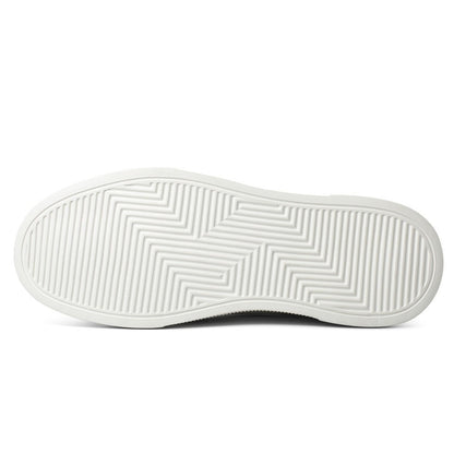 Men's White Leather Elevator Shoes Casual Sneakers | +8cm