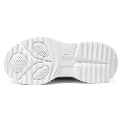 Men's White Leather High Top Elevator Sneakers | +10cm