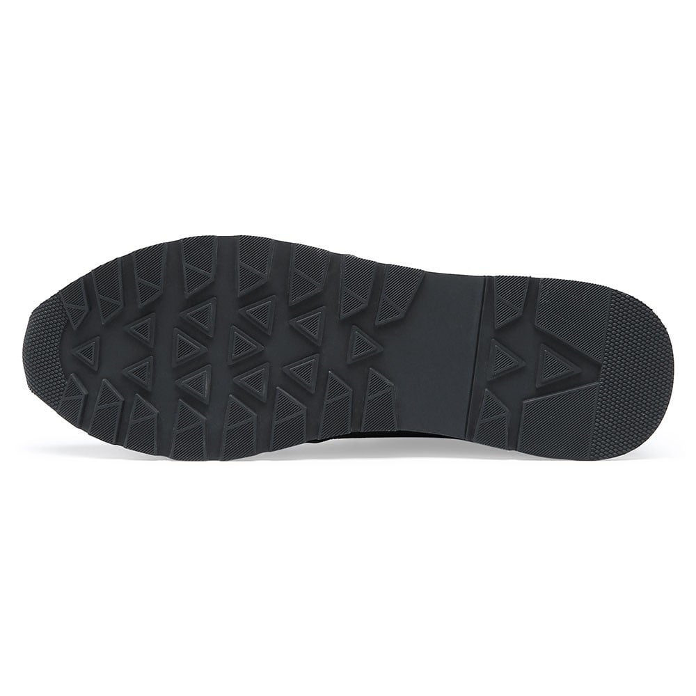 Men's Black Leather Elevator Sneakers Casual Running Shoes | + 8cm