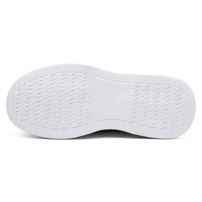 Women's White Platform Elevator Shoes Casual Sneakers | +8cm