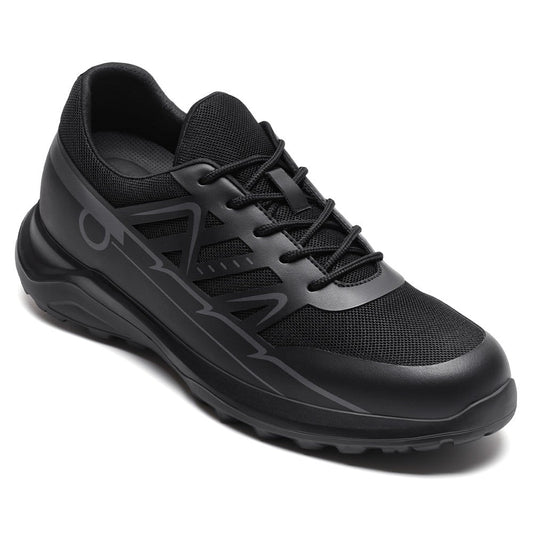 Men's Black Mesh Elevator Shoes Running Sneakers | +8cm