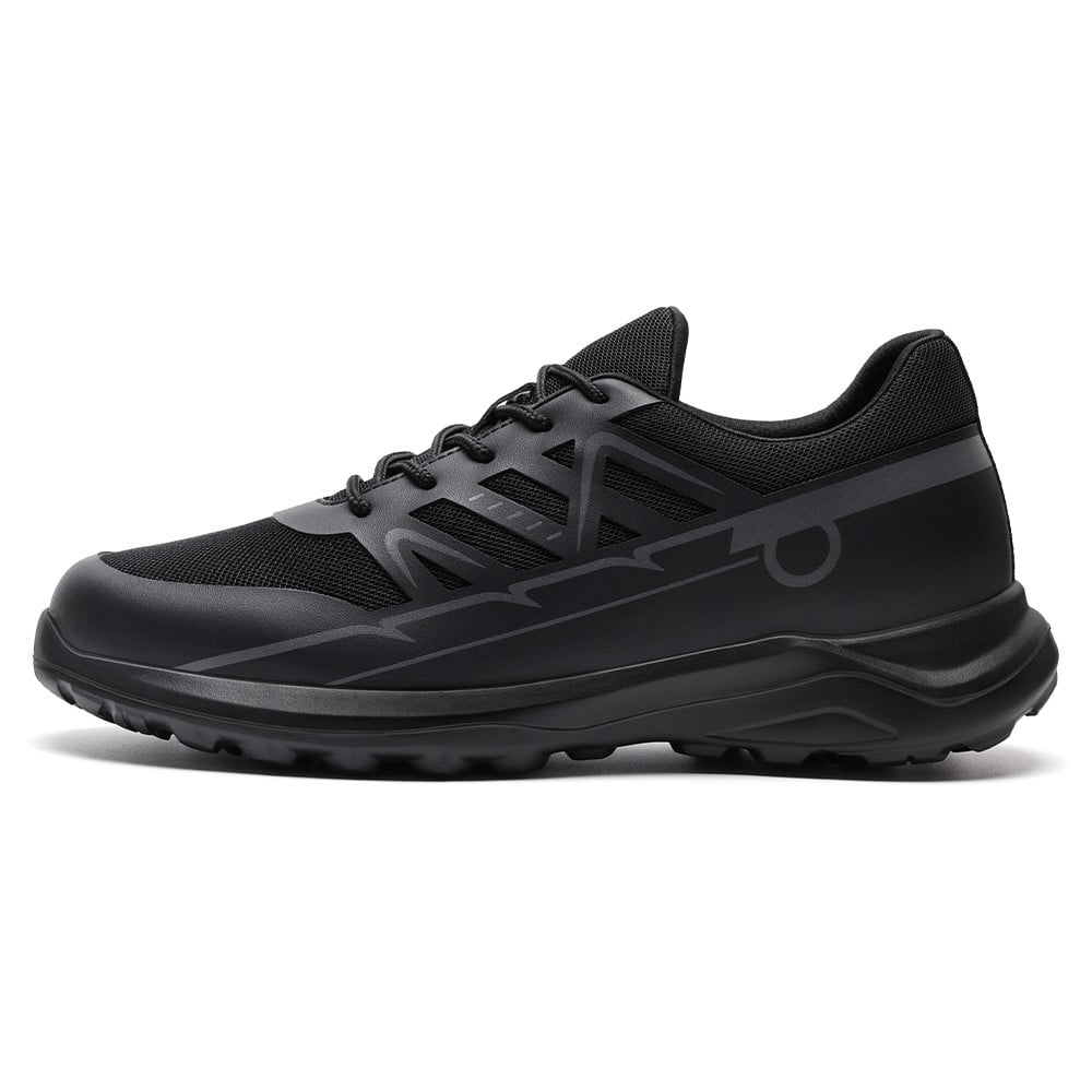 Men's Black Mesh Elevator Shoes Running Sneakers | +8cm