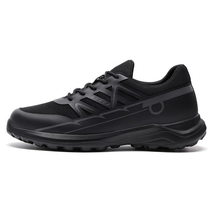 Men's Black Mesh Elevator Shoes Running Sneakers | +8cm