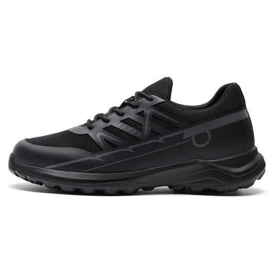 Men's Black Mesh Elevator Shoes Running Sneakers | +8cm