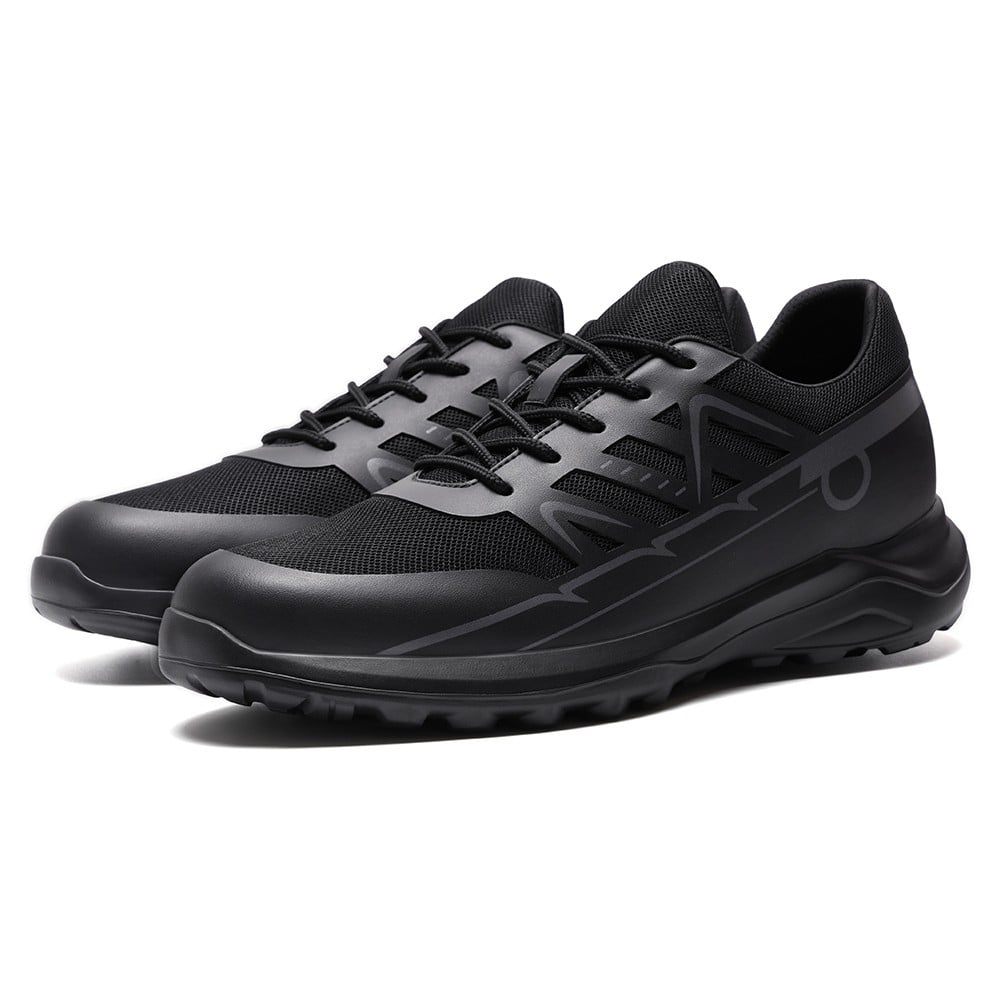 Men's Black Mesh Elevator Shoes Running Sneakers | +8cm