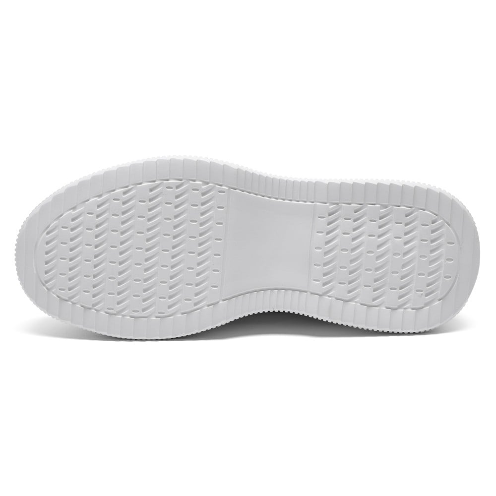 Women's White Casual Sneakers Platform Elevator Shoes | +9cm