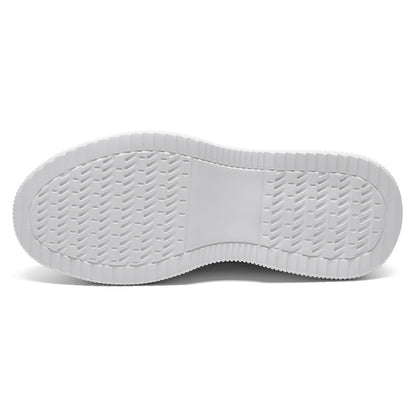 Women's White Casual Sneakers Platform Elevator Shoes | +9cm