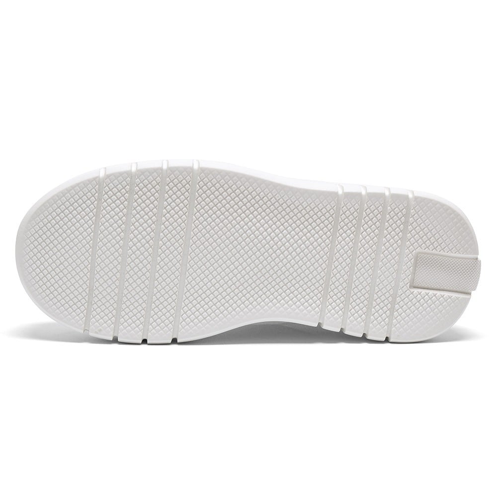 Women's White Leather Height Increasing Platform Sneakers | +8cm